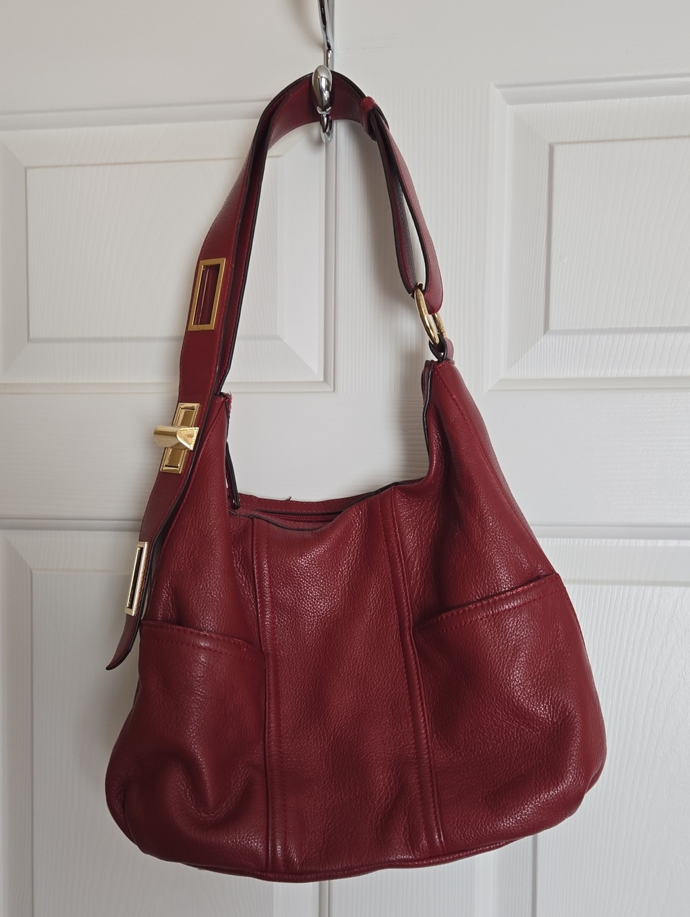TIGNANELLO RED LEATHER HOBO BAG!!